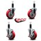 Service Caster 4'' Red Poly Wheel Swivel 1-1/8'' Expanding Stem Caster Set 2 Brakes, 4PK SCC-EX20S414-PPUB-RED-2-TLB-2-118 - alternate 4